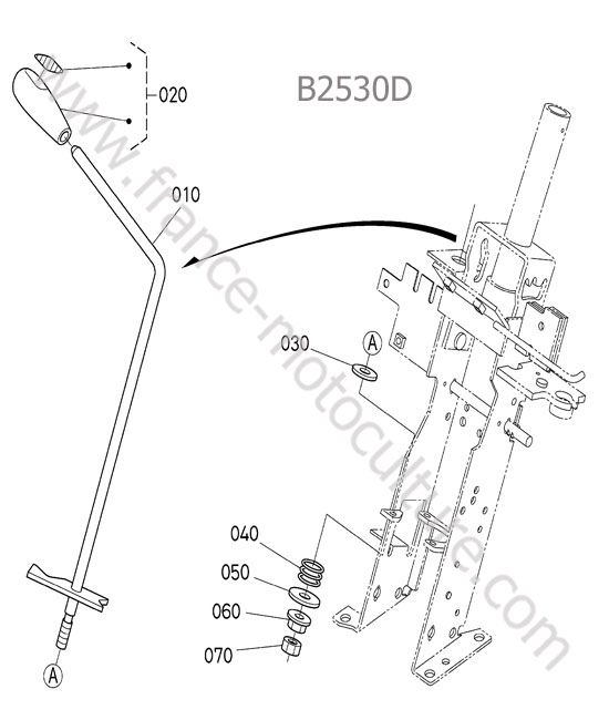 Levier accelerateur KUBOTA B2530
