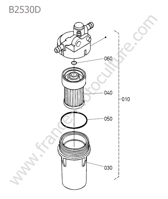 Filtre carburant - details KUBOTA B2530