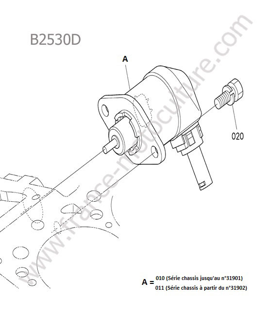 Solenoide arret KUBOTA B2530