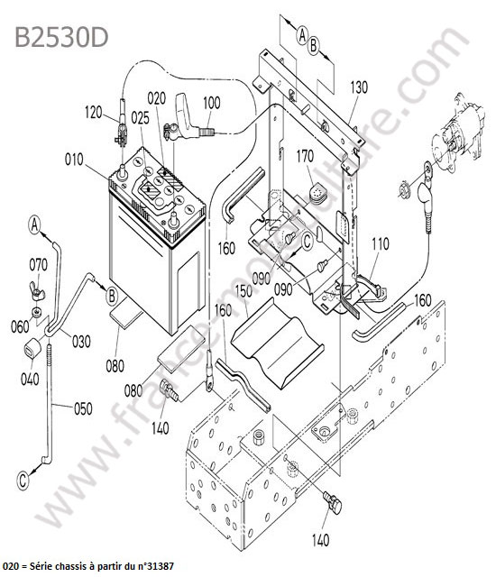 Batterie KUBOTA B2530