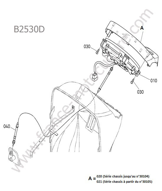 Tableau de bord KUBOTA B2530