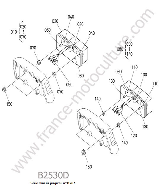 Feux arriere 1 KUBOTA B2530