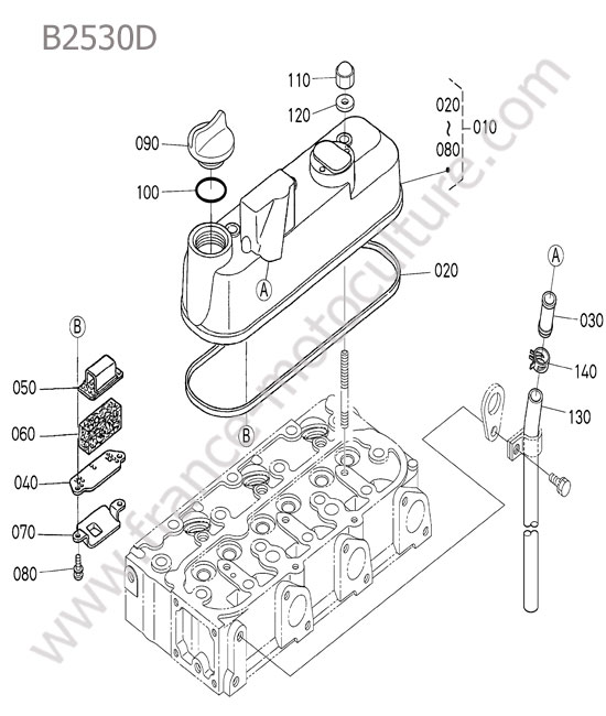 Couvre culasse KUBOTA B2530