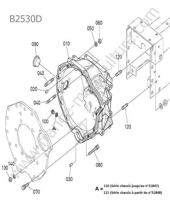 Carter embrayage KUBOTA B2530