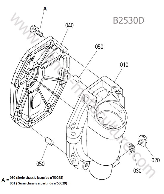 Carter reducteur droit KUBOTA B2530