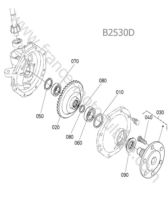 Reducteur avant gauche KUBOTA B2530