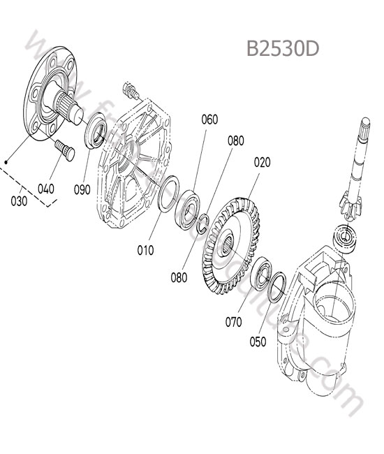 Reducteur avant droit KUBOTA B2530