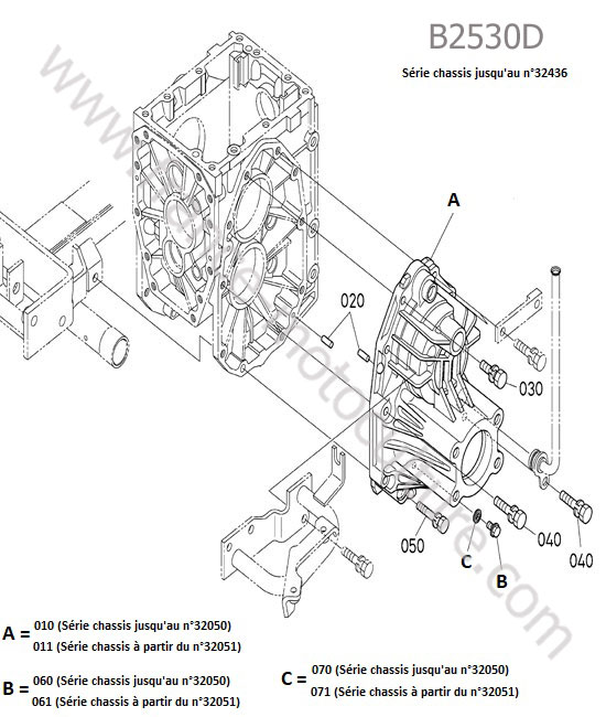 Carter pont arriere gauche 1 KUBOTA B2530