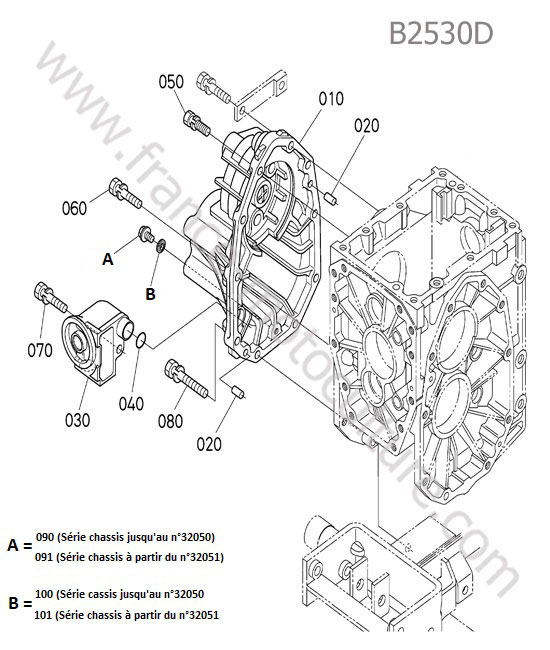 Carter pont arriere droit KUBOTA B2530