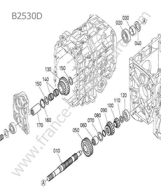 Arbre changement gamme KUBOTA B2530