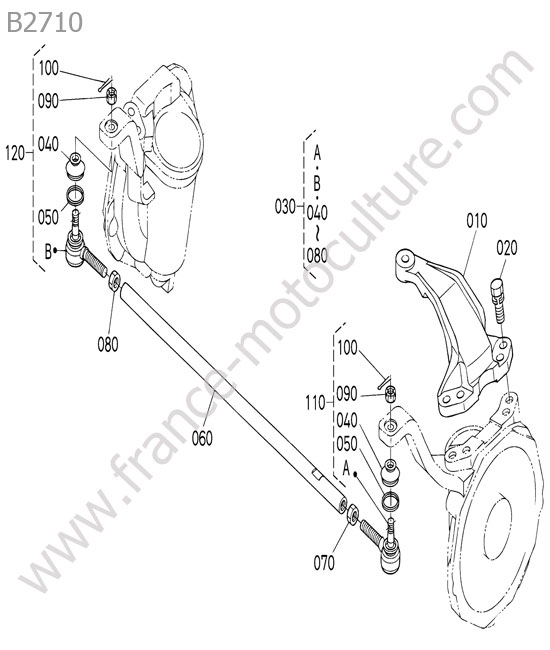 Rotules direction KUBOTA B2710