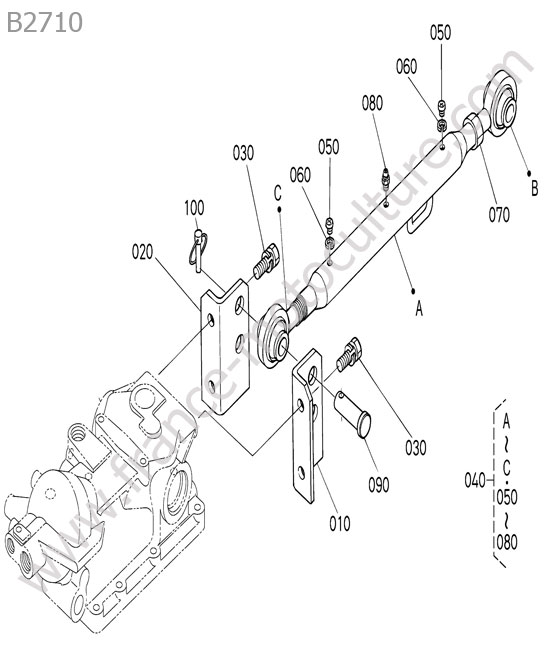 Barre 3 points KUBOTA B2710