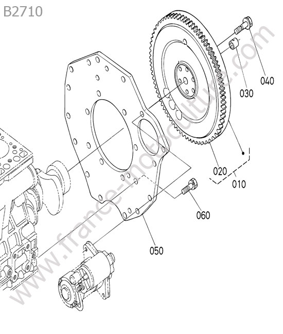 Volant moteur KUBOTA B2710
