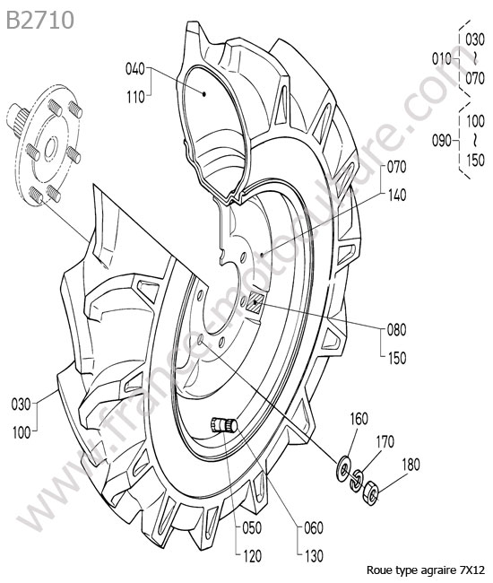 Roue avant - agraire KUBOTA B2710