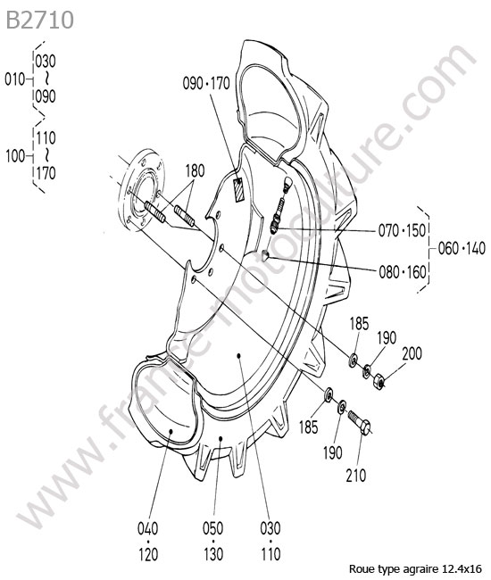 Roue arriere - agraire KUBOTA B2710