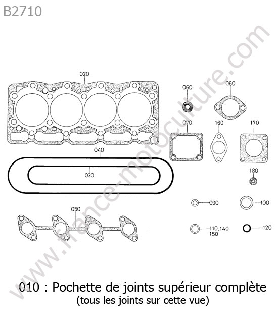 Pochette superieur KUBOTA B2710