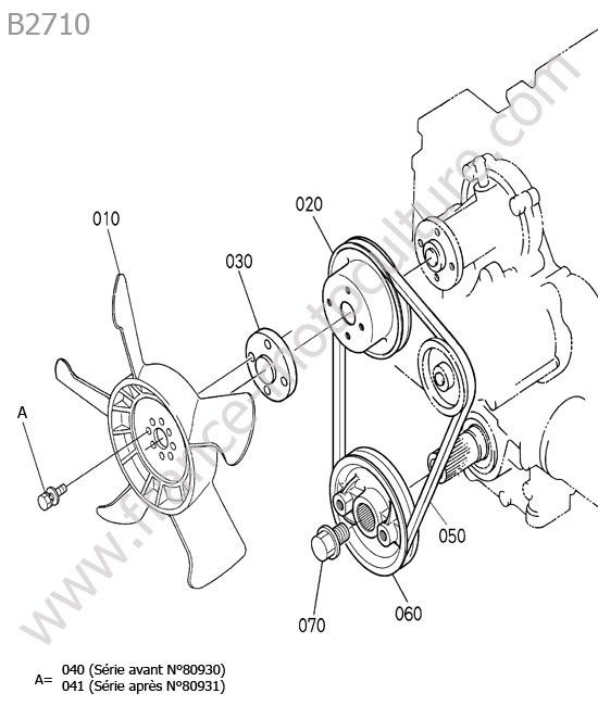 Courroie-ventilateur KUBOTA B2710