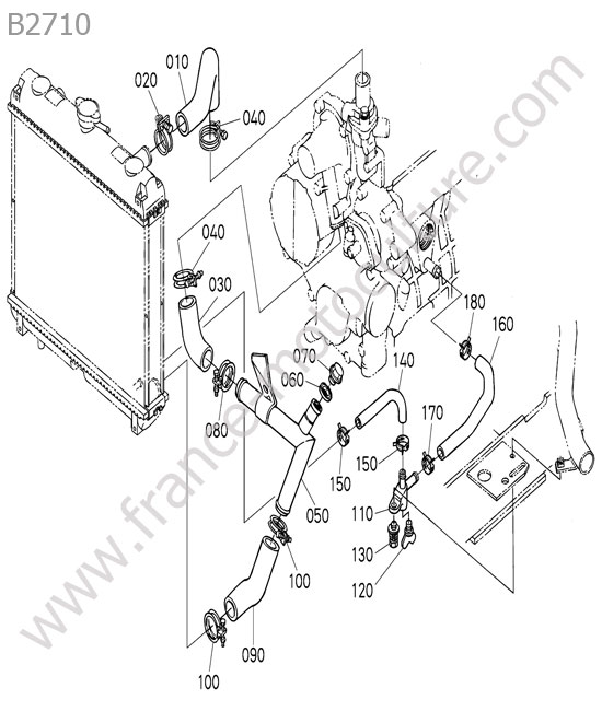 Durite refroidissement KUBOTA B2710