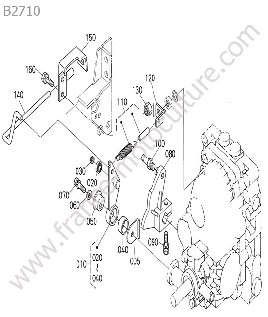 Biellette support neutre KUBOTA B2710