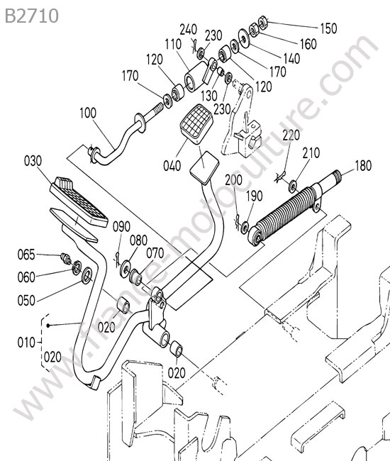 Pedale commande vitesse KUBOTA B2710