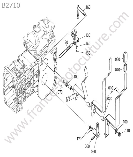 Levier gamme KUBOTA B2710
