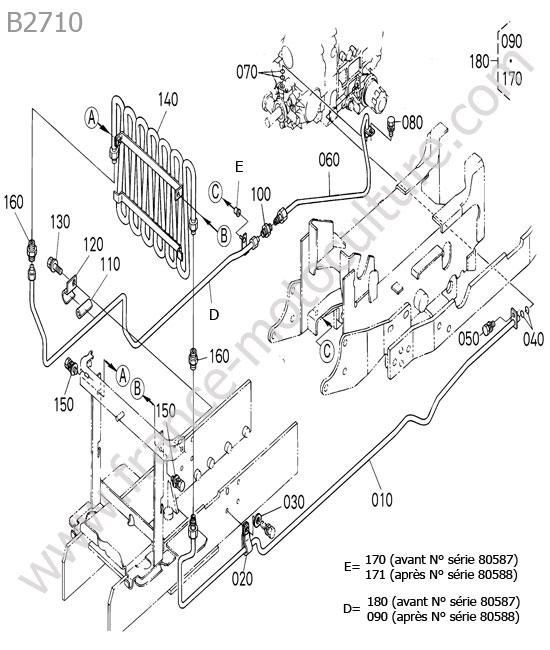 Refroidisseur hydraulique KUBOTA B2710