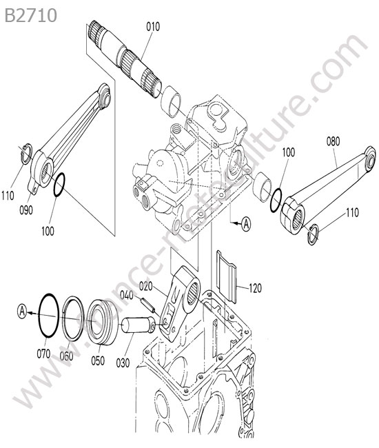 Piston / bras relevage KUBOTA B2710