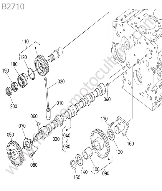 Arbre a cames KUBOTA B2710