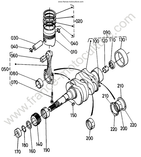 Pistons/vilebrequin KUBOTA B4200