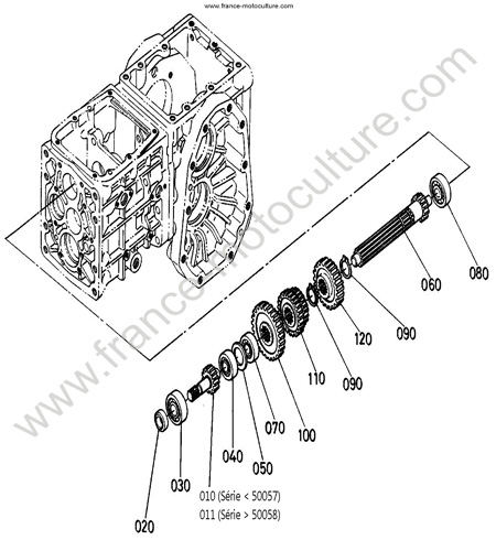 Arbre 1/4 KUBOTA B4200