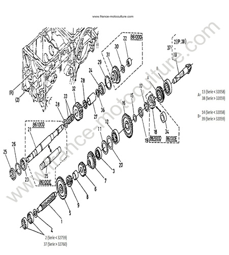 Arbre marche AR KUBOTA B6100