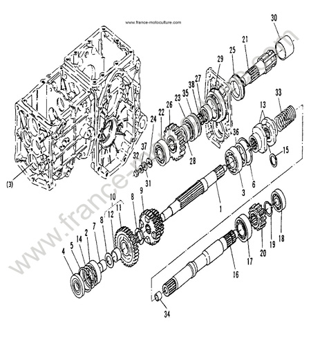 Arbre PTO KUBOTA B6100