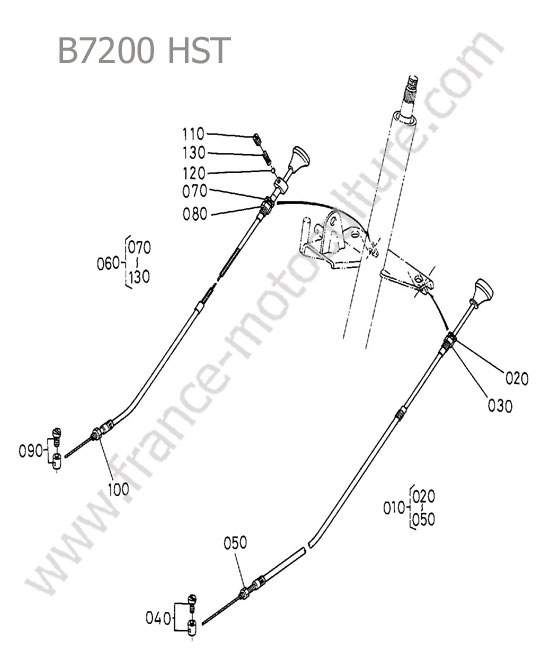 Cable arret moteur KUBOTA B7200