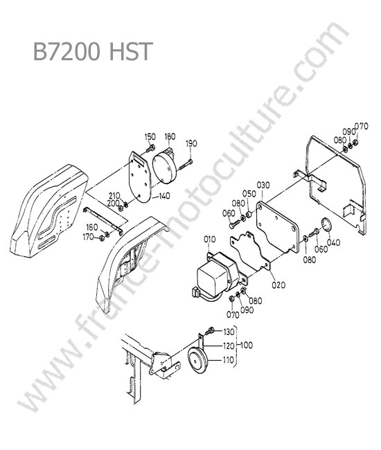 Eclairage plaque / prise KUBOTA B7200