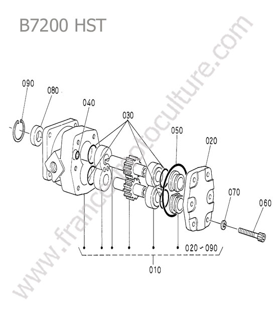 Details pompe hydraulique : KUBOTA - B7200