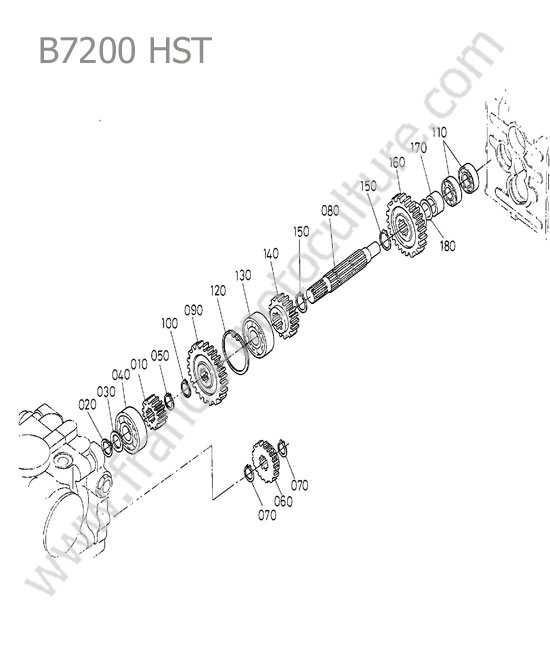 Arbre cannele KUBOTA B7200