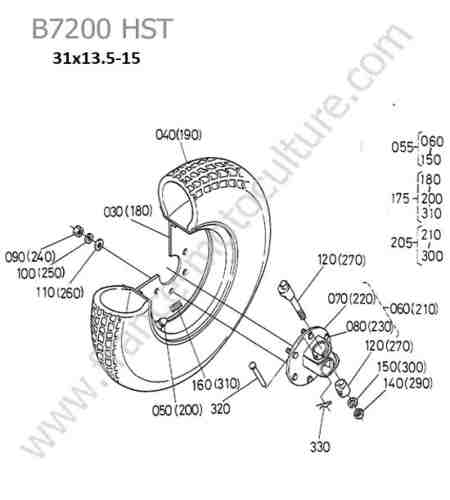 KUBOTA - B7200 : Roue arriere 31x13.5-15