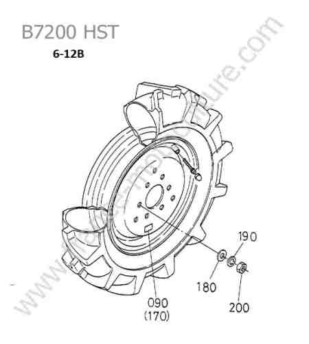 KUBOTA - B7200 : Roue avant 6-12b