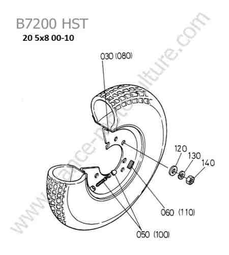 KUBOTA - B7200 : Roue avant 20 5x8 00-10