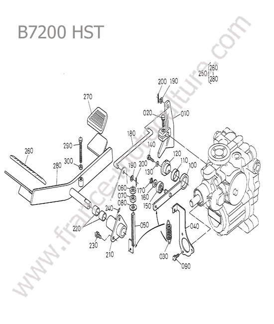 Pedale avancement KUBOTA B7200