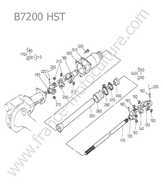 Arbre entrainement KUBOTA B7200