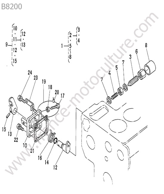 Arret moteur KUBOTA B8200