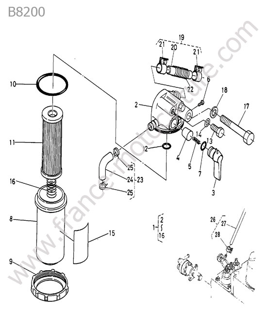 Filtre gazole KUBOTA B8200