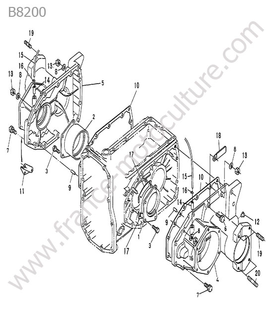 Carter pont arriere KUBOTA B8200