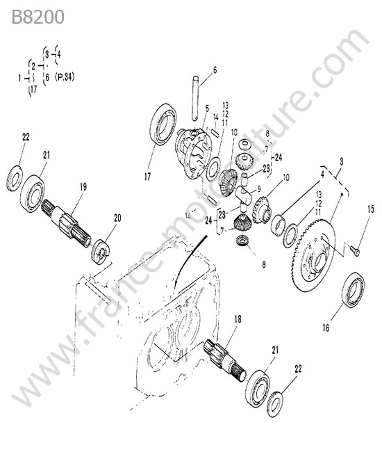 Differentiel arriere KUBOTA B8200