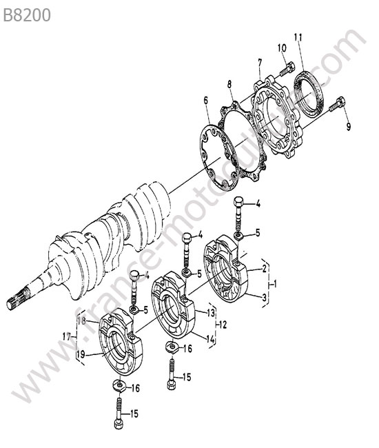 Paliers vilebrequin KUBOTA B8200