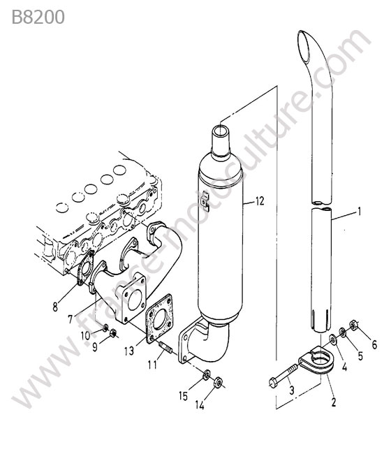 Echappement KUBOTA B8200