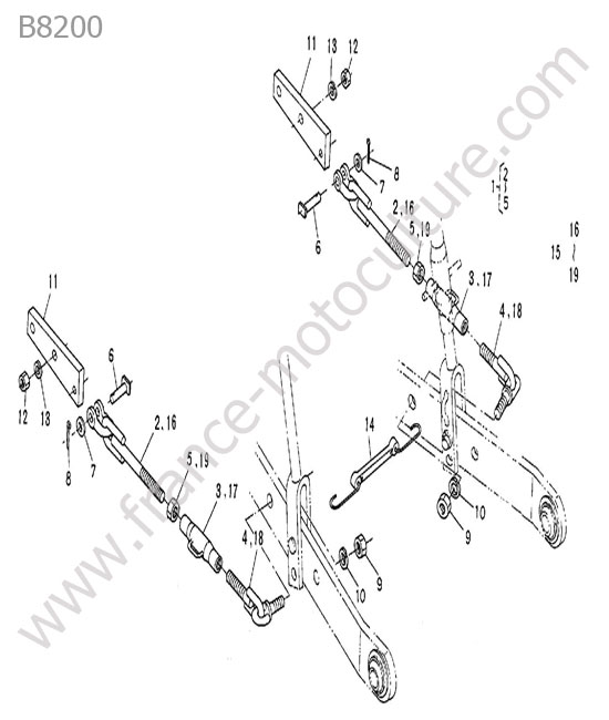 Tendeur bras KUBOTA B8200