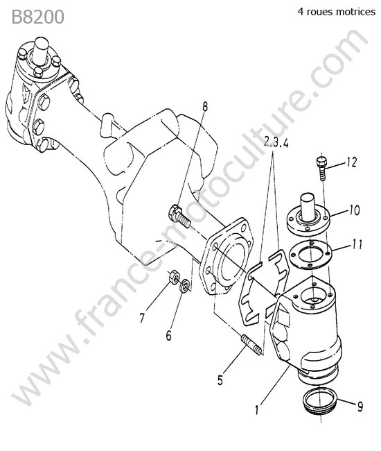 Carter pont avant KUBOTA B8200