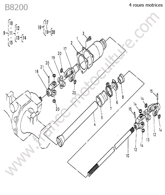 Cardan transmission KUBOTA B8200
